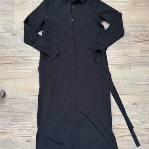 Athleta Black Long Sleeve Shirt Dress